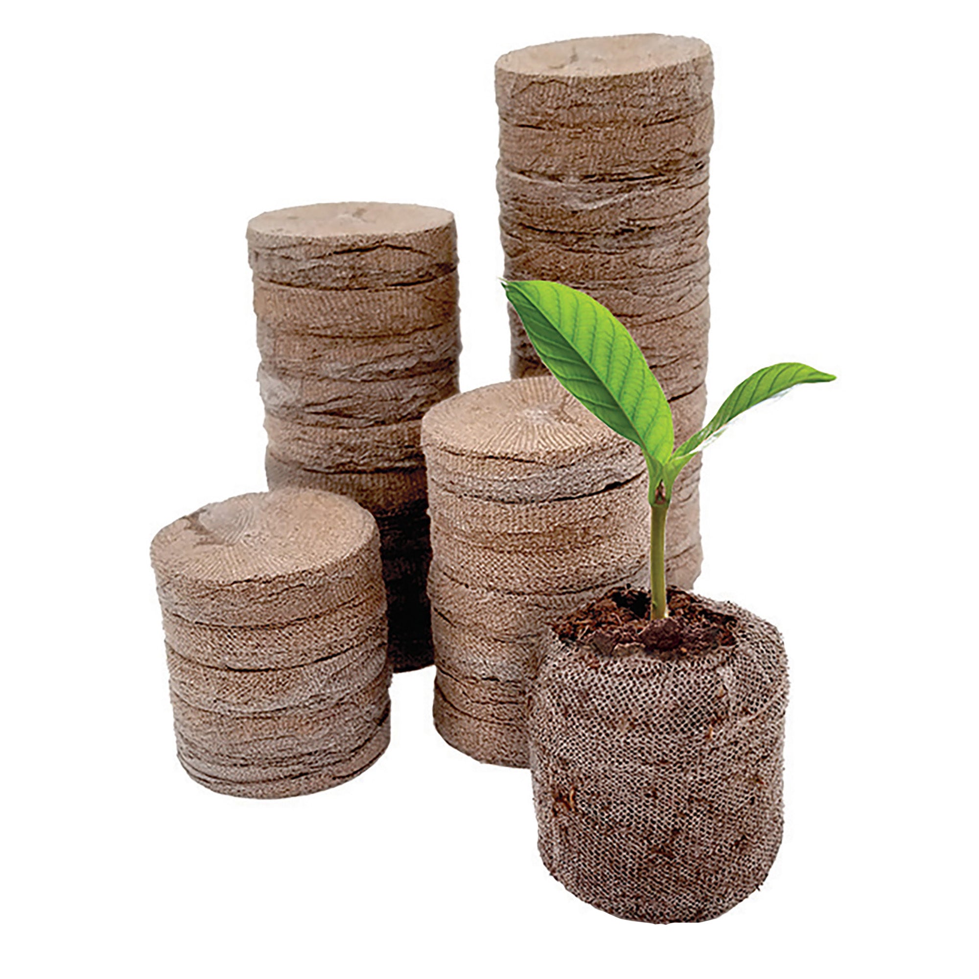 Jiffy pellets stacked